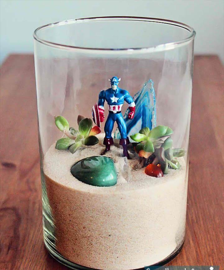 Toddlers will love this Superhero Terrarium DIY Project