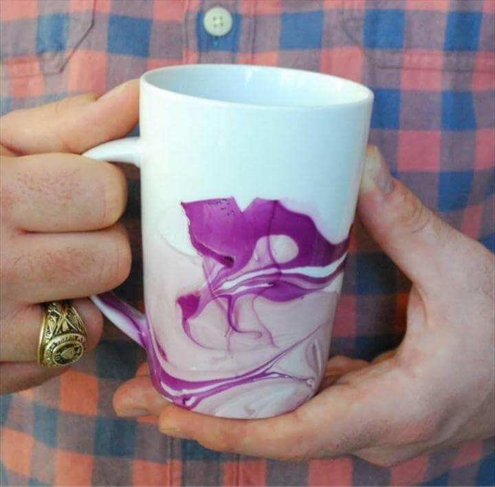 nail polish coffee ug, marble coffee mug, watercolor coffee mug design