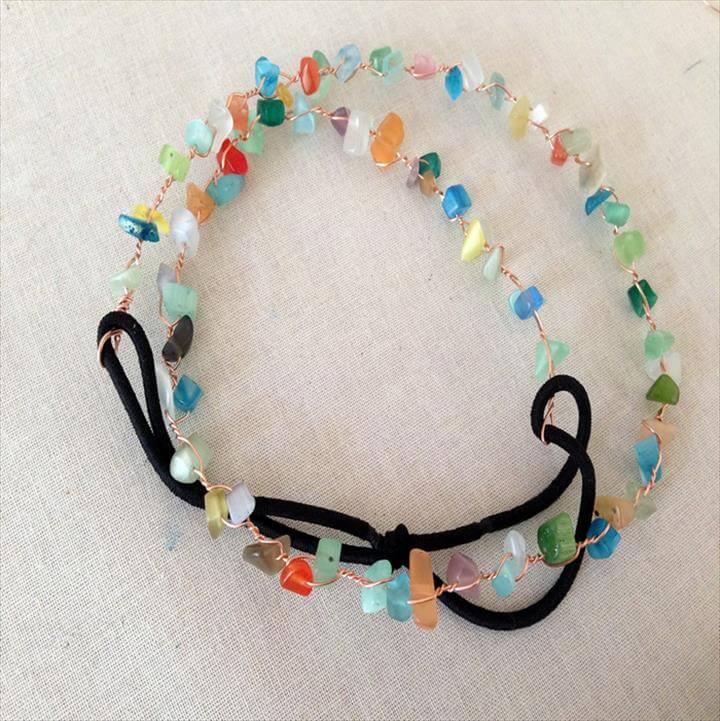 easy bead and wire headband free tutorial