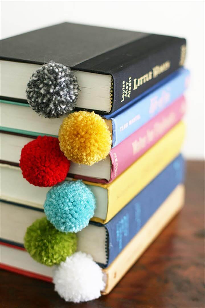 Cool DIY Ideas for Fun and Easy Crafts - DIY Wine Cork Crafts - Colorful Handmade, Yarn Ball Bookmarks