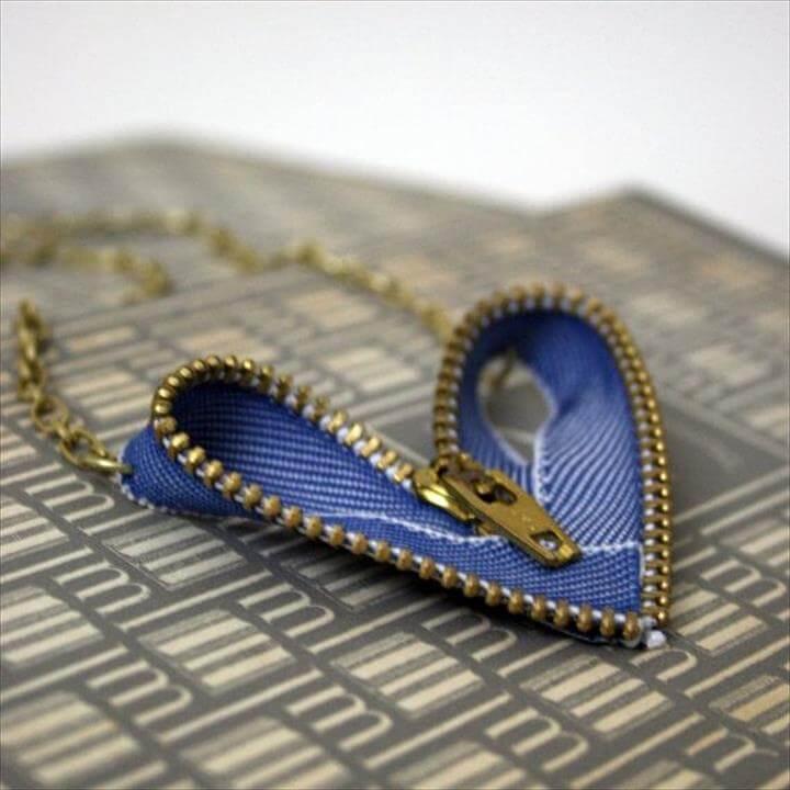 DIY Zipper Heart Crafts for Valentine