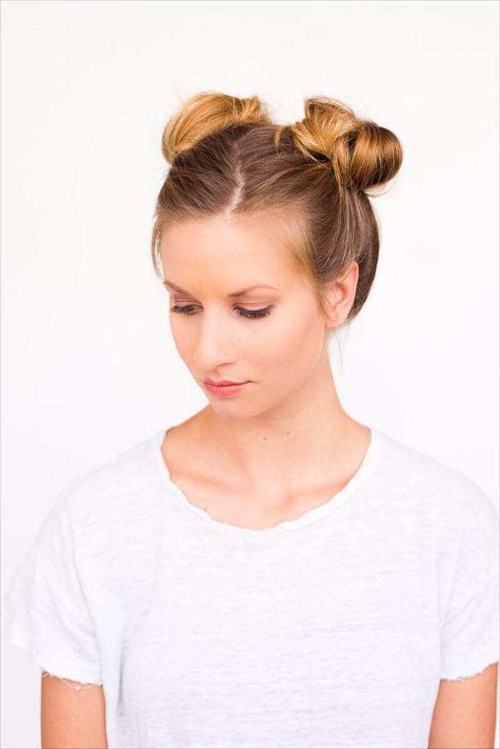 Double Bun Hair Tutorial, Cool Hair Tutorials for Summer - Double Bun Hair Tutorial - Easy Hairstyles and Creative Looks