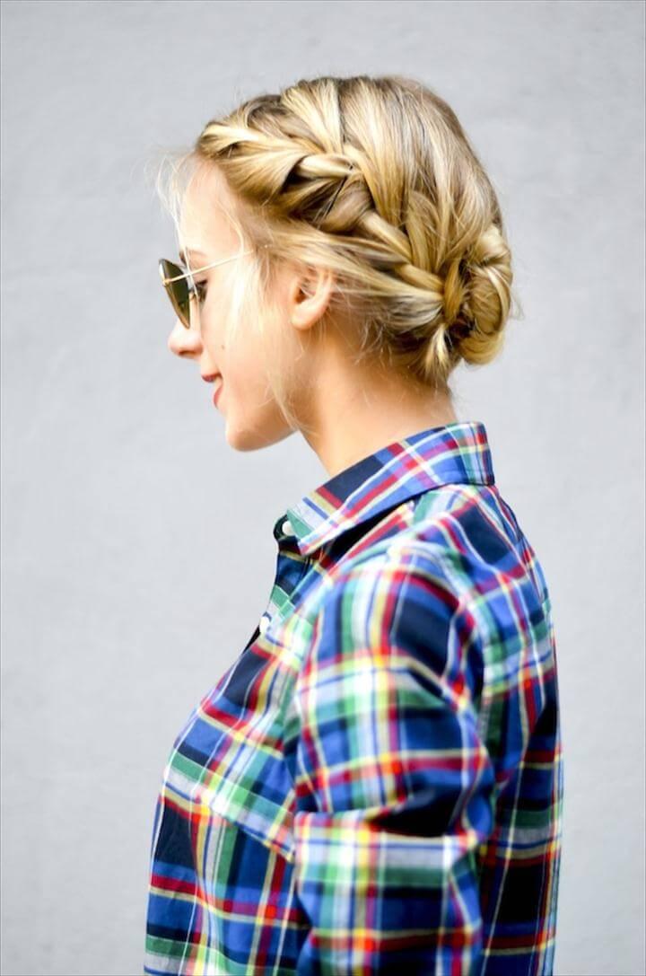 Double French Braided Bun