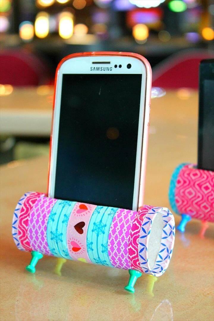 Easy DIY Phone Holder using toilet paper rolls