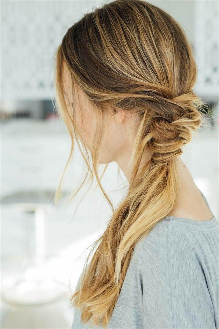 Messy Braid Wrap Ponytail