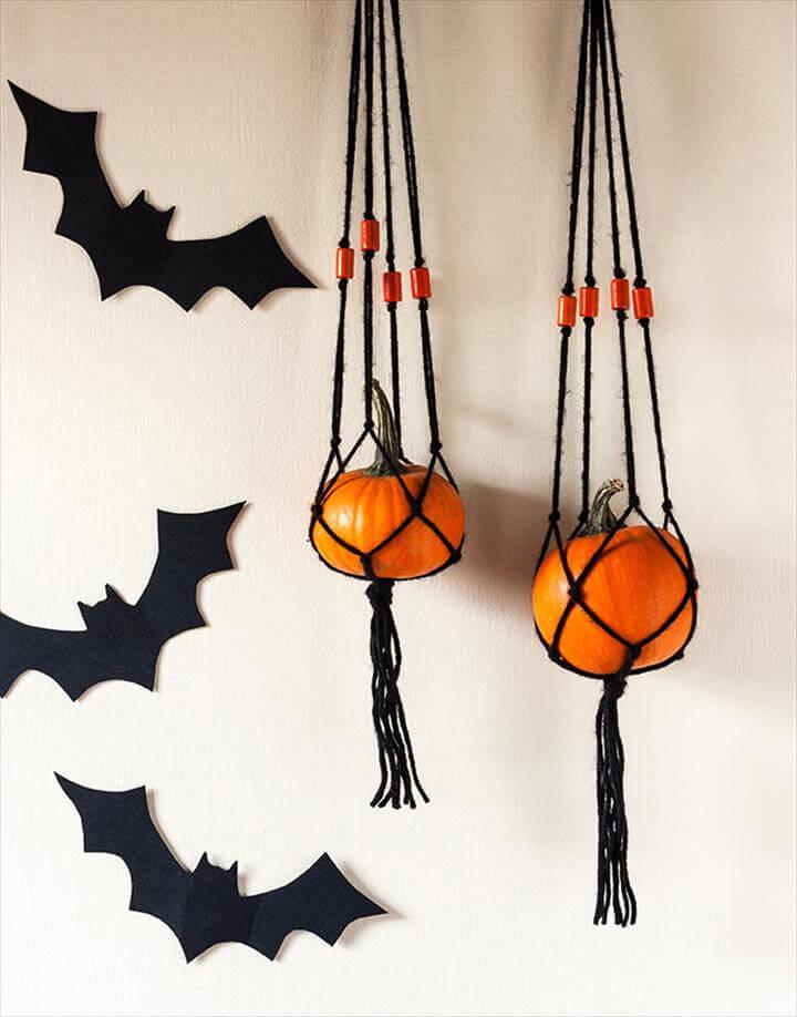 Mini Pumpkin Macrame Hanger