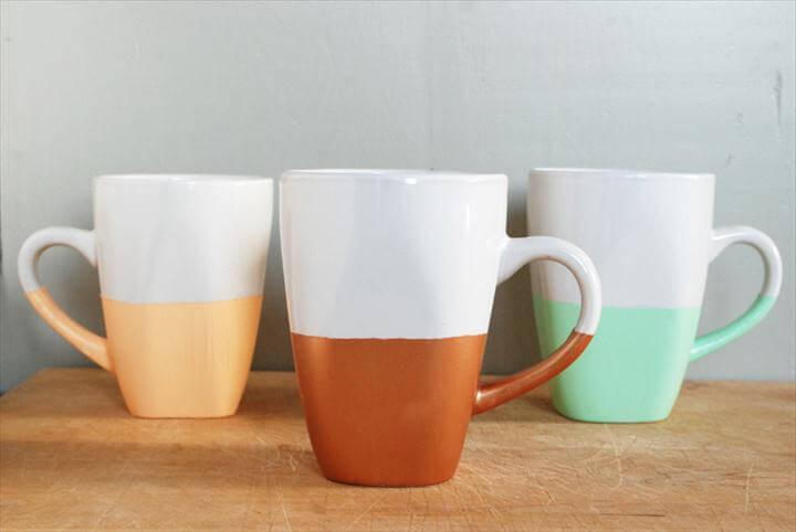 Paint Dipped Mugs, Painted mugs