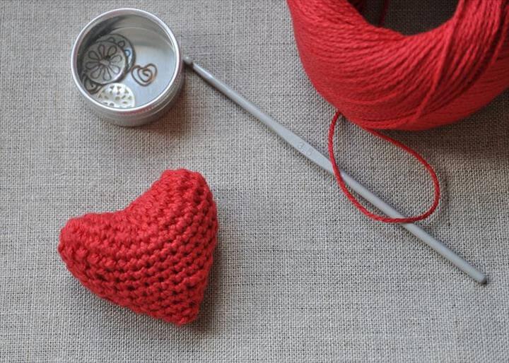crocheted hearts