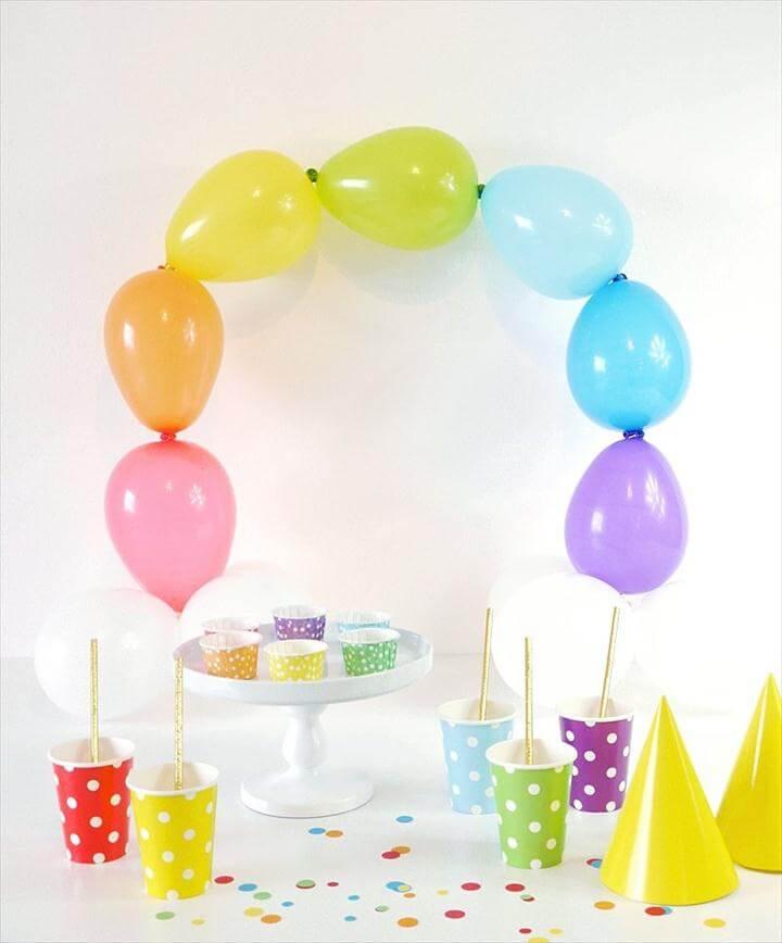 DIY Easy Rainbow Balloon Arch