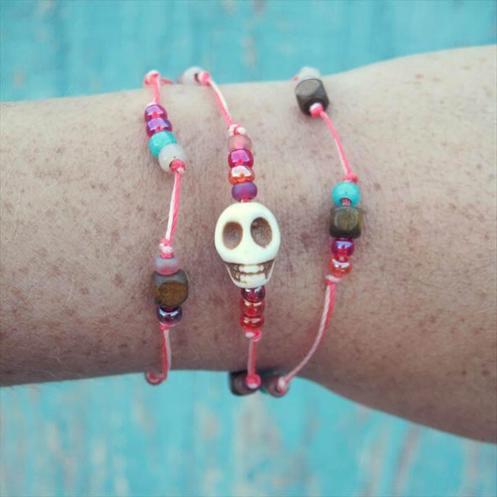  Beaded Skull Wrap Bracelet Tutorial