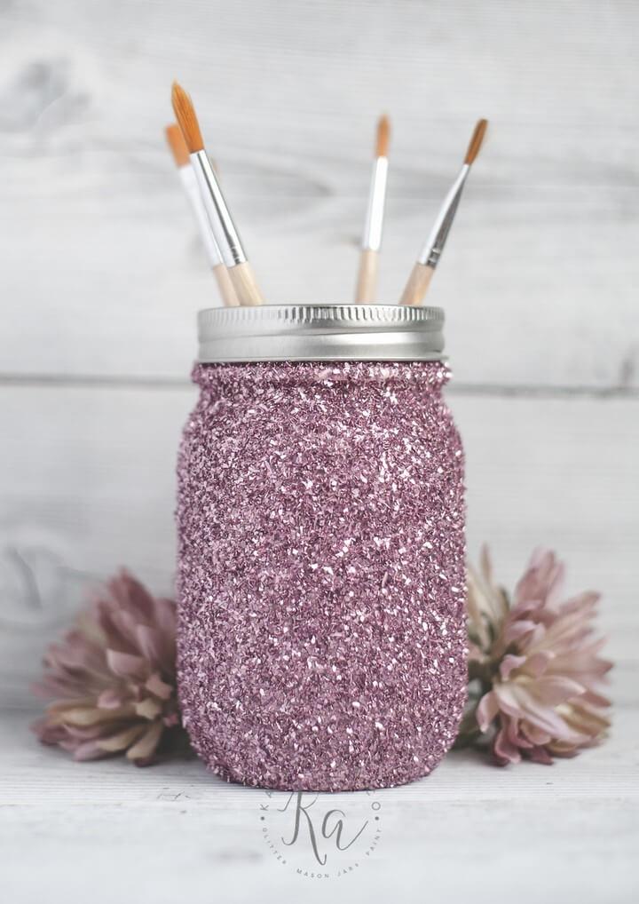 DIY Glitter Mason Jar Tutorial