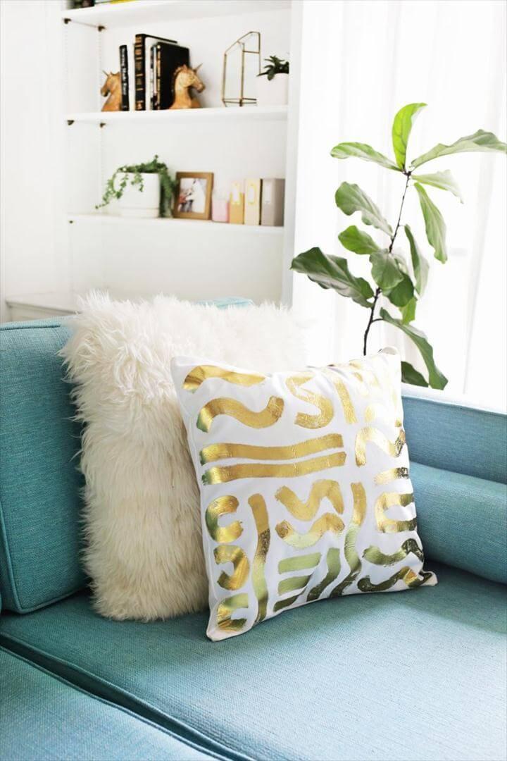 Gold foil pillow pattern