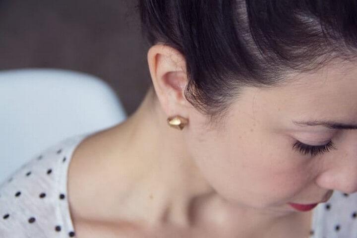 DIY Gold Nugget Earrings