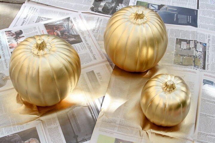 DIY Gold Pumpkins