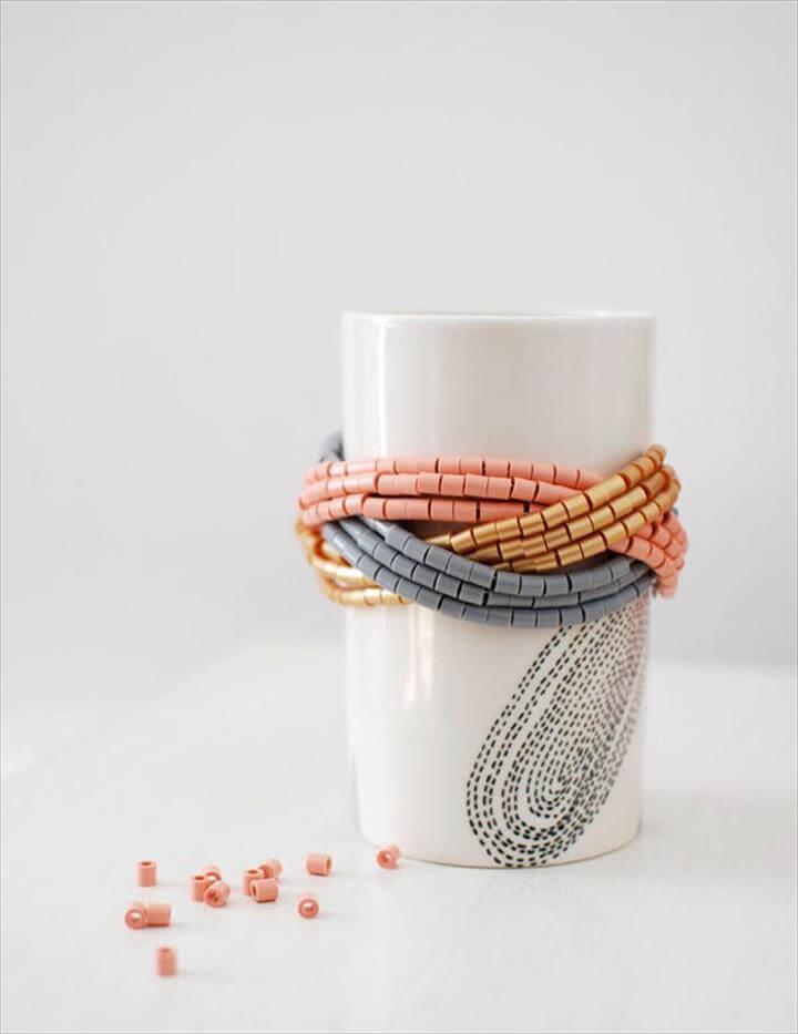 Simple Homemade Cuff DIY Beaded Bracelet