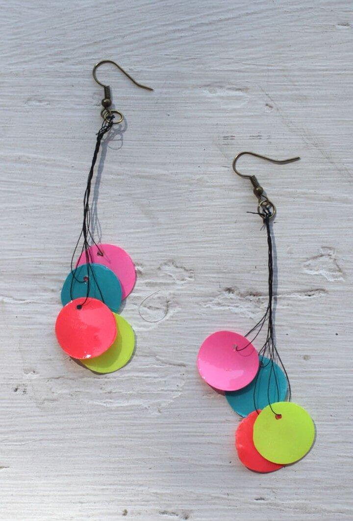 DIY Neon Paper Bead Earrings