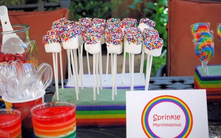 Marshmallow pops, marshmallows with sprinkles