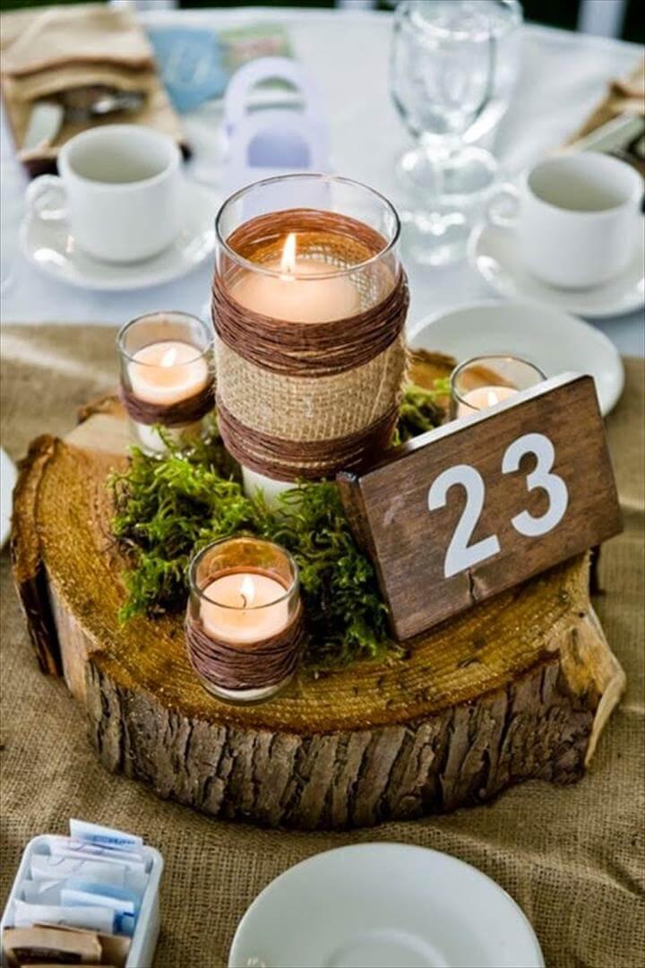 DIY rustic mason jar wedding centerpieces crafts