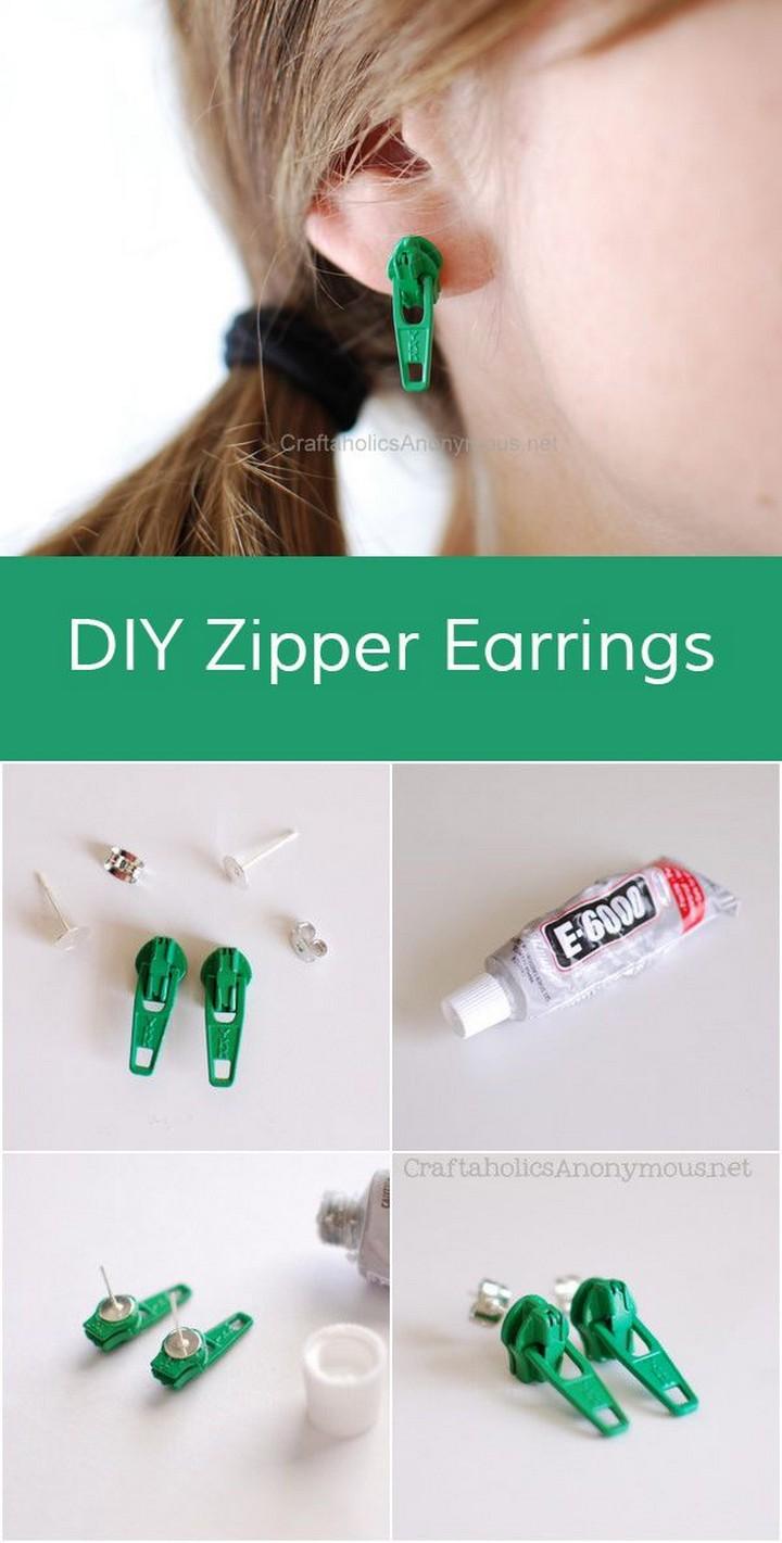 DIY Zipper Earring