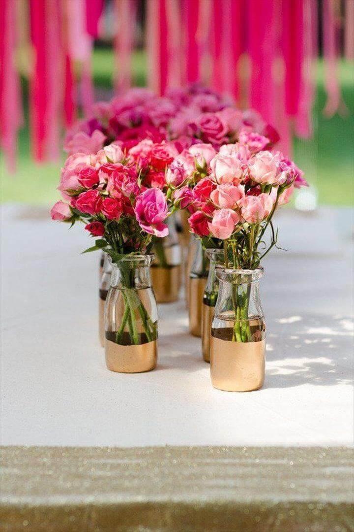 DIY Gold Painted Vases