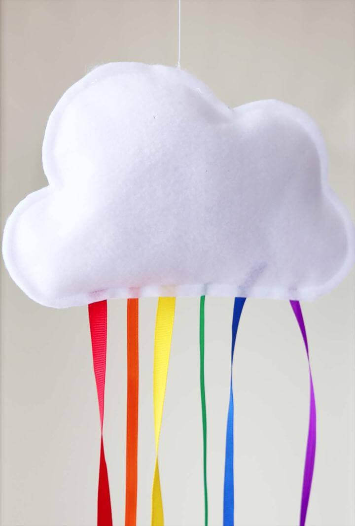 hanging cloud with rainbow ribbon