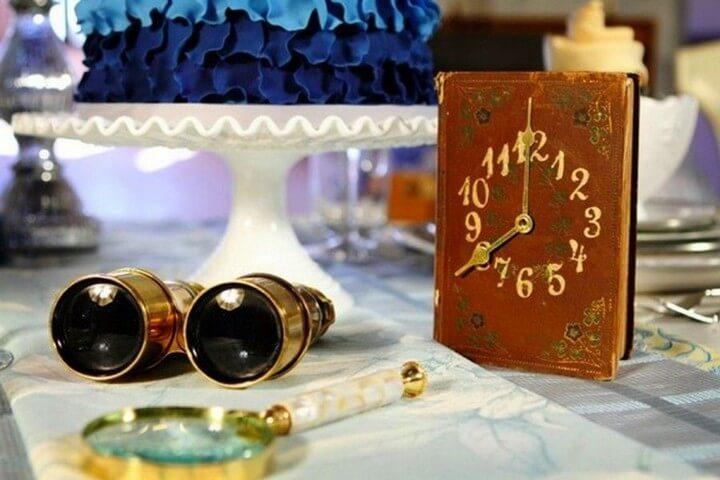 Vintage Book Clock Table Number