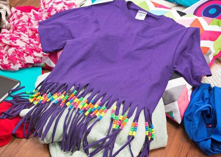 Beaded Fringe DIY T-Shirt