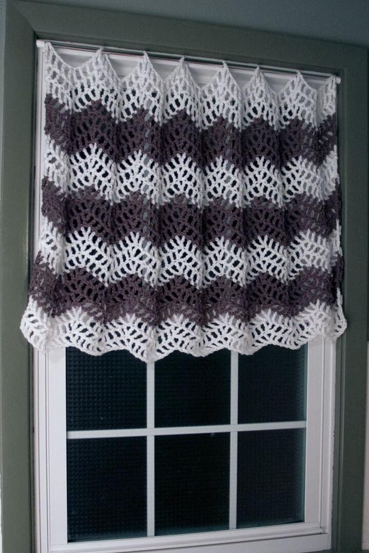 Crochet Big Bold Chevron Curtain