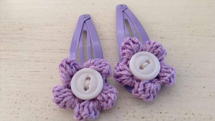 Crochet Flower Hair Clips - DIY Style Tutorial 