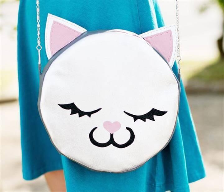 DIY cat face handbag