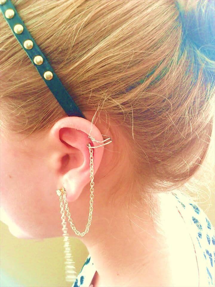 DIY Chained Ear Cuff