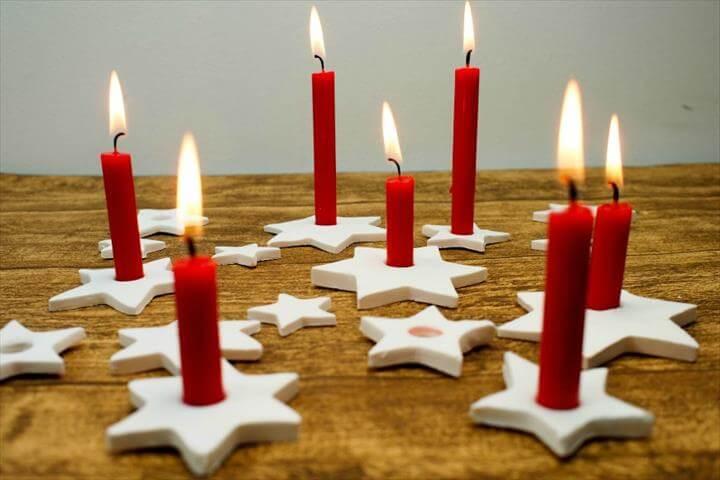 DIY Clay Star Candle Holders