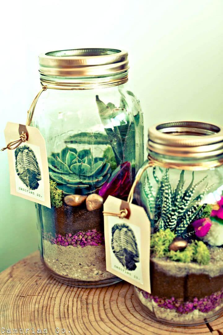diy crafts, diy tiny garden mason jar, diy garden decor, diy mason jar projects