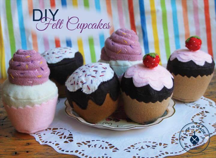 DIY Felt Cupcake Tutorial