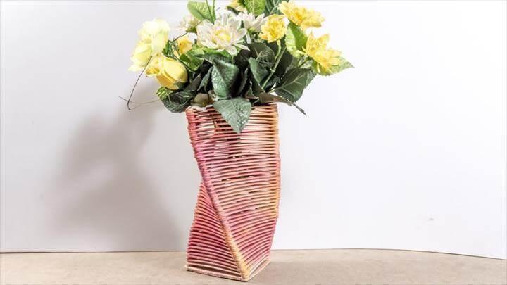 DIY Flower Vase - Popsicle Stick Crafts Ideas for Home decor