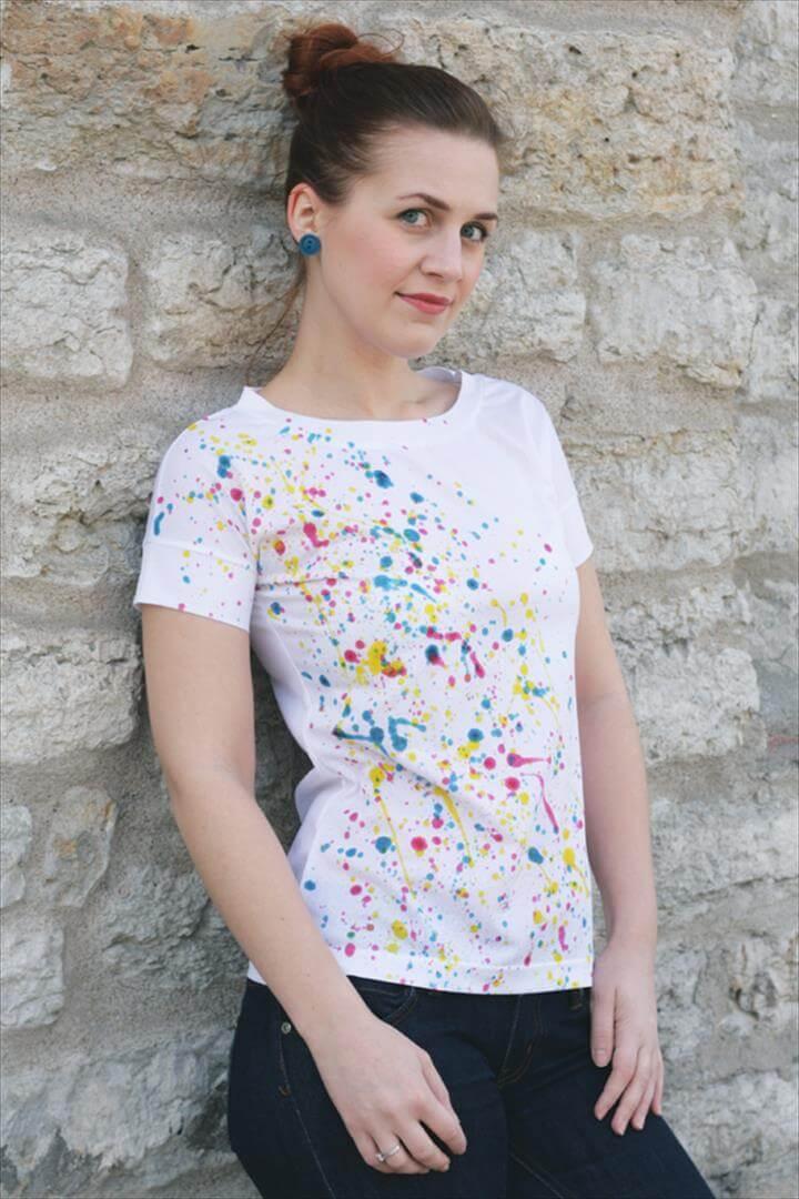 DIY Paint splatter t-shirt