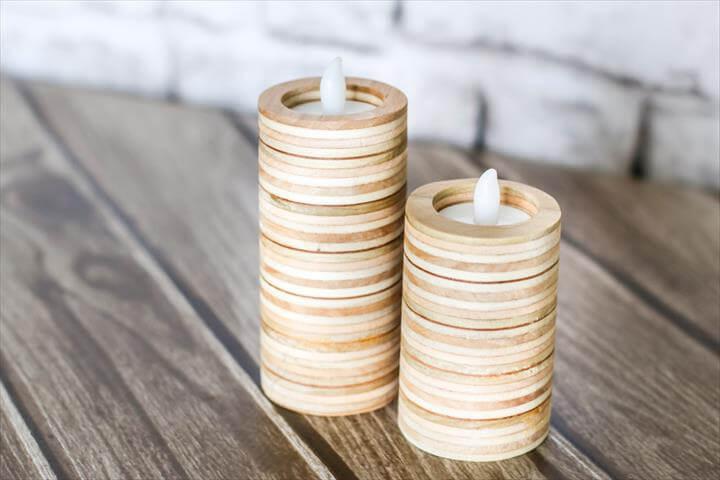 DIY candle holders made out of scrap plywood!