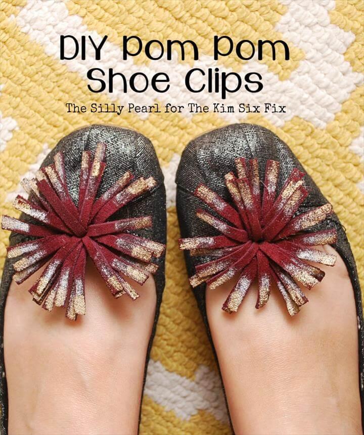 DIY Pom Pom Shoe Clips