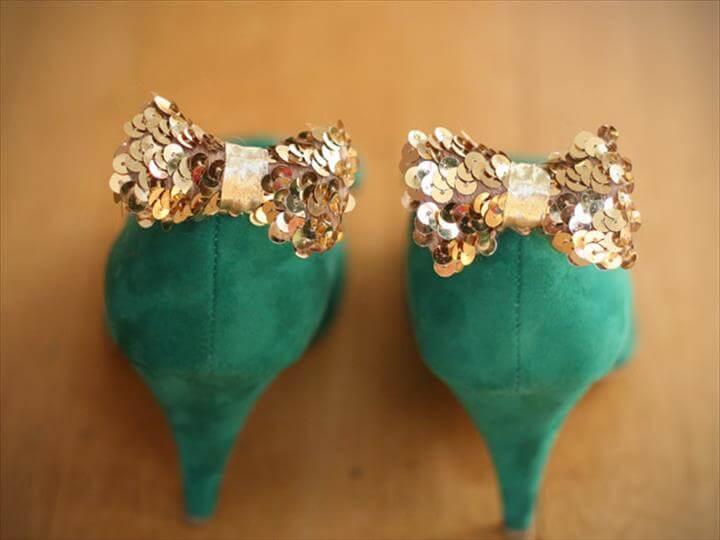 DIY: Sequin Bow Shoe Clips