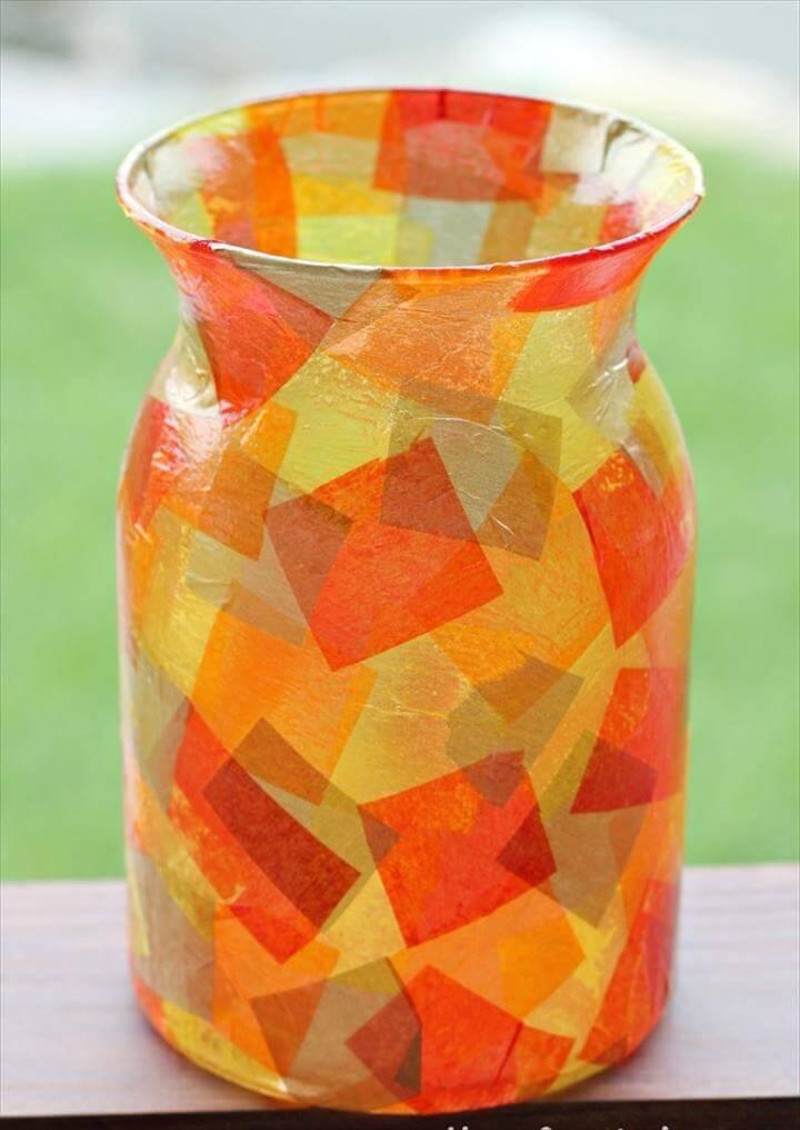 DIY Mosaic Fall Vase