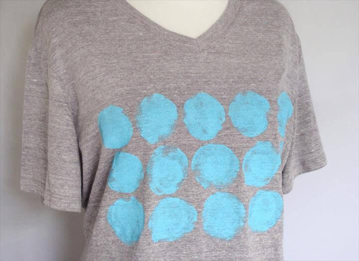 Refashioned t-shirt with hand painted fabric design
