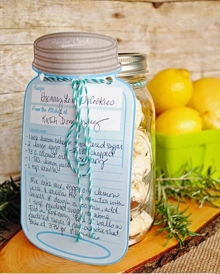 Free Printable Mason Jar Recipe Card