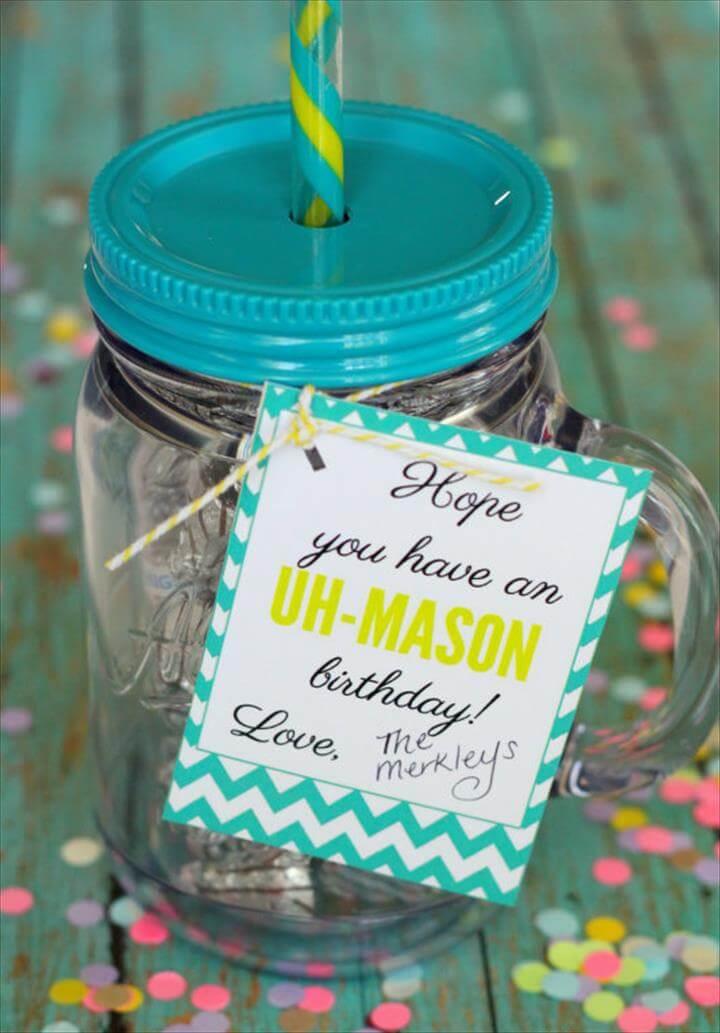 Uh-Mason Gift Idea - LOVE this! With free printable tags.