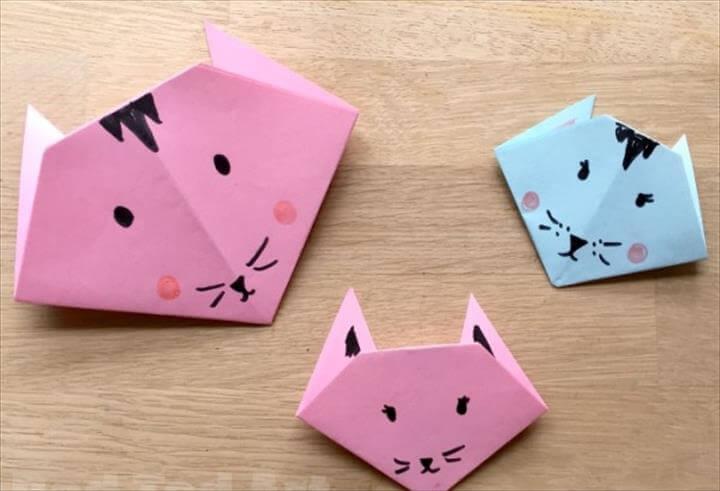 Origami Cat - easy paper crafts for kids