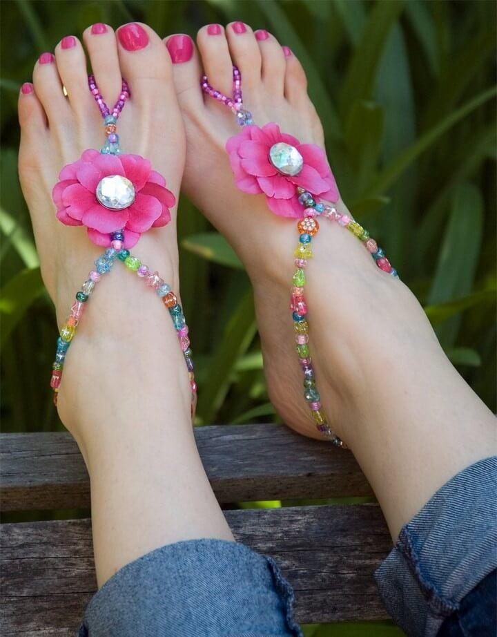 Summer Beaded Barefoot Sandals