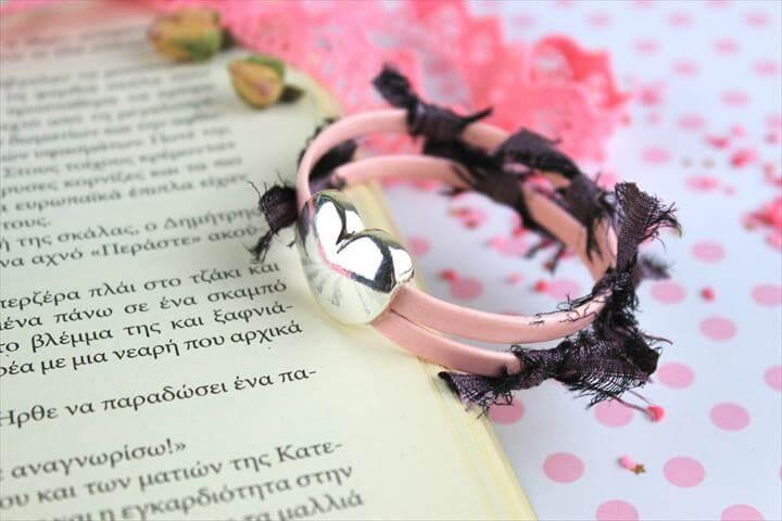 DIY Heart Leather Bracelet 