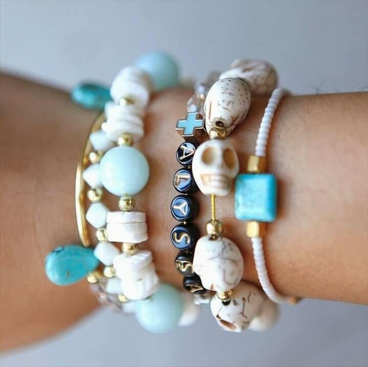 diy skull bracelet