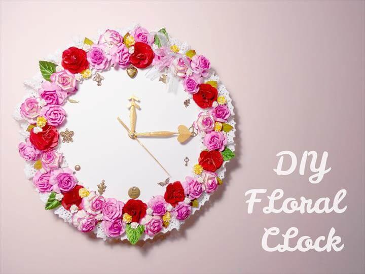DIY Floral Clock - Room Decoration Idea