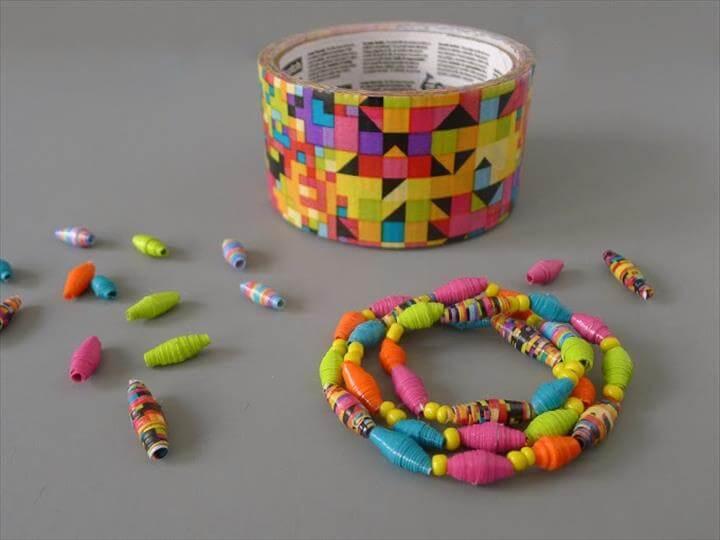 DIY Duct Tape Bead Bracelet