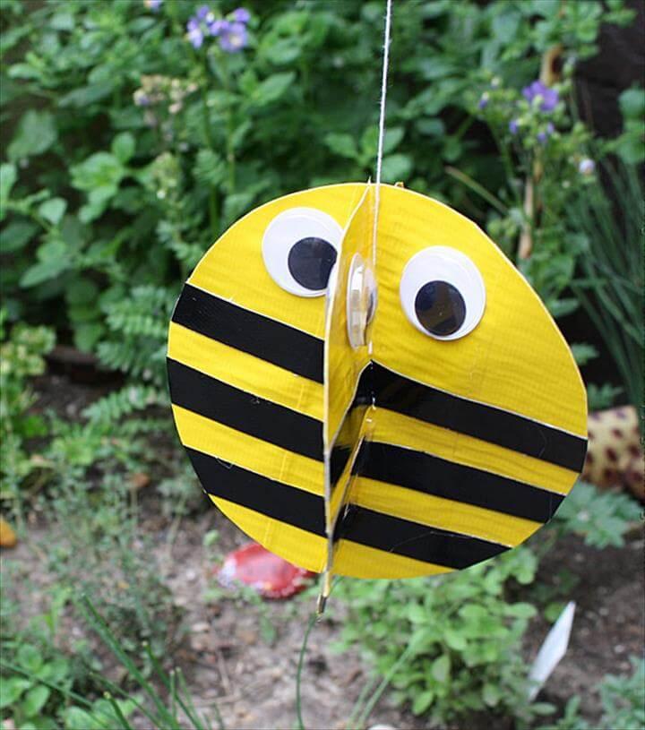 DIY duct tape bee craft 